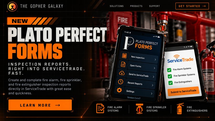 New: Plato Perfect Forms. Inspection reports right into ServiceTrade, fast. Fire alarm, fire sprinkler and fire extinguisher reports. Tap to sign up.
